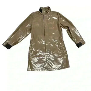 Prada Beige Glossy Raincoat with Belted Back & Velcro Cuffs
